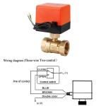 клапан  моториз.220в  3\4"(DN20)3-ходовой (0-95град)металл мама-мама 1.6 Mpa