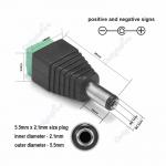 Коннектор DC-M Jack (папа) up 5A для камеры коннектор под отвертку (5,5мм*2,1мм)